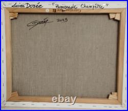 Tableau huile sur toile au couteau Promenade Champêtre