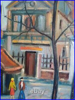 Tableau huile sur toile de 1988 rue de paris/Montmartre
