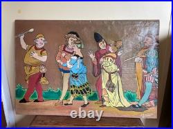 Tableau huile sur toile de beaumont (début XXe-s) scène animée