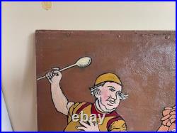 Tableau huile sur toile de beaumont (début XXe-s) scène animée