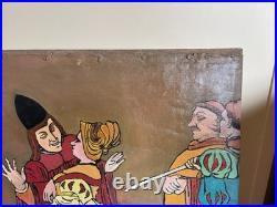 Tableau huile sur toile de beaumont (début XXe-s) scène animée