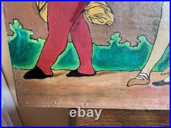 Tableau huile sur toile de beaumont (début XXe-s) scène animée
