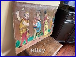 Tableau huile sur toile de beaumont (début XXe-s) scène animée