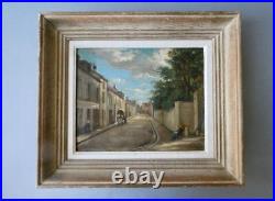 Tableau, huile sur toile, scène de rue avec des personnages, signée, début XXème Tableau, huile sur toile, scène de rue avec des personnages, signée, début XXème