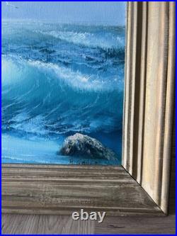 Tableau huile sur toile signée H. Gailey, toile marine, mer par temps de tempête