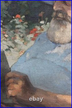 Tableau impressionniste HST Le Liseur Maurice DECAMPS (1892-1953) France