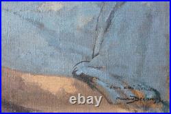 Tableau impressionniste HST Le Liseur Maurice DECAMPS (1892-1953) France