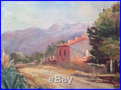 Tableau impressionniste Paysage de Provence Huile sur toile Signée