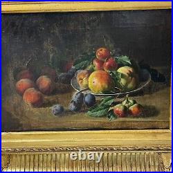 Tableau nature morte aux fruits, huile sur toile