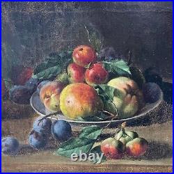 Tableau nature morte aux fruits, huile sur toile