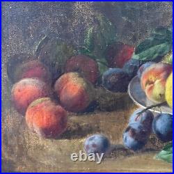 Tableau nature morte aux fruits, huile sur toile