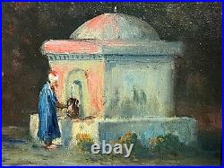 Tableau orientaliste huile sur toile turquerie vue d'Istanbul Empire Ottoman