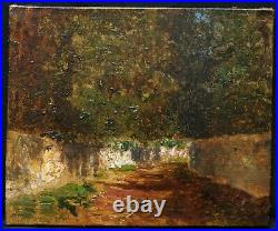 Tableau paysage impressionniste mur arbres chemin impressionnisme huile toile