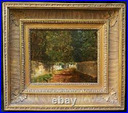 Tableau paysage impressionniste mur arbres chemin impressionnisme huile toile