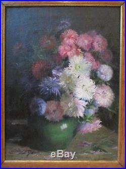 Tableau peinture Nature morte aux fleurs 1900 Peintre Lorrain Aline GILLARD