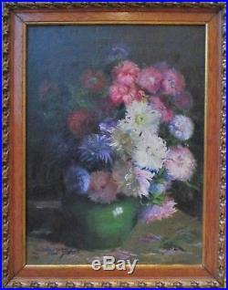 Tableau peinture Nature morte aux fleurs 1900 Peintre Lorrain Aline GILLARD