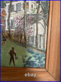 Tableau peinture ancienne Scène de genre, XXe peinture Naïve, Art Brut