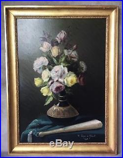 Tableau /peinture /huile Sur Toile Signée Tripon De Pibrail -bouquet De Fleurs