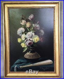 Tableau /peinture /huile Sur Toile Signée Tripon De Pibrail -bouquet De Fleurs