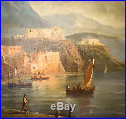 Tableau, peinture, huile/toile, marine, Ecole Napolitaine du XVIII ème siècle