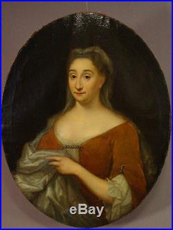 Tableau portrait XVIIIéme école Hollandaise peinture hst Jean Vollevens