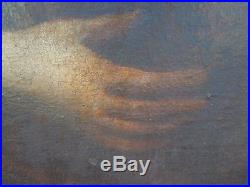 Tableau religieux St Catherine Ange goût de Mignard huile sur toile 17ème