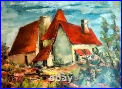 Tableau signé BERTOLUTTI (Lucien, 1941), réf. Au LOTZ HST Maison campagnarde Tableau signé BERTOLUTTI (Lucien, 1941), réf. Au LOTZ HST Maison campagnarde