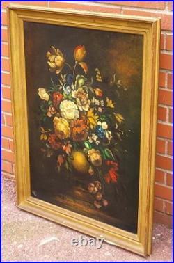 Tableau signé. Bouquet de Fleurs. Peinture huile sur toile Tableau signé. Bouquet de Fleurs. Peinture huile sur toile