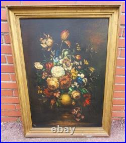 Tableau signé. Bouquet de Fleurs. Peinture huile sur toile Tableau signé. Bouquet de Fleurs. Peinture huile sur toile
