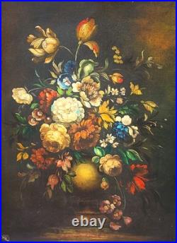 Tableau signé. Bouquet de Fleurs. Peinture huile sur toile Tableau signé. Bouquet de Fleurs. Peinture huile sur toile