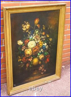 Tableau signé. Bouquet de Fleurs. Peinture huile sur toile Tableau signé. Bouquet de Fleurs. Peinture huile sur toile