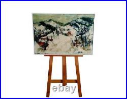 Tableau signé Michel COLIN (1934) Huile sur toile Ferme dans la neige 1969