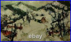 Tableau signé Michel COLIN (1934) Huile sur toile Ferme dans la neige 1969