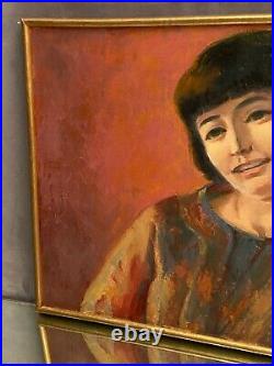 Tableau signé Noël Feuerstein 1904-1998 huile sur toile portrait jeune fille