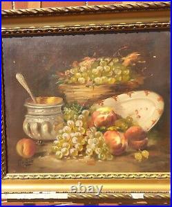 Tableau signée GARDEL. Nature Morte aux Fruits Peinture huile sur toile