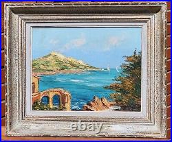 Tableau signée GIOVANI ROBERT Cote D AZUR Sainte Maxime Peinture huile sur toile