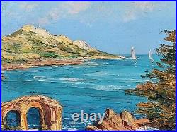 Tableau signée GIOVANI ROBERT Cote D AZUR Sainte Maxime Peinture huile sur toile