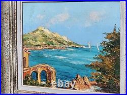 Tableau signée GIOVANI ROBERT Cote D AZUR Sainte Maxime Peinture huile sur toile