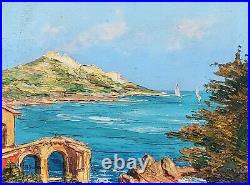 Tableau signée GIOVANI ROBERT Cote D AZUR Sainte Maxime Peinture huile sur toile