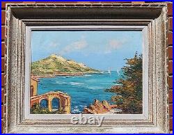 Tableau signée GIOVANI ROBERT Cote D AZUR Sainte Maxime Peinture huile sur toile