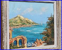 Tableau signée GIOVANI ROBERT Cote D AZUR Sainte Maxime Peinture huile sur toile