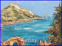 Tableau signée GIOVANI ROBERT Cote D AZUR Sainte Maxime Peinture huile sur toile