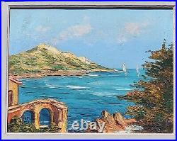 Tableau signée GIOVANI ROBERT Cote D AZUR Sainte Maxime Peinture huile sur toile