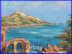 Tableau signée GIOVANI ROBERT Cote D AZUR Sainte Maxime Peinture huile sur toile