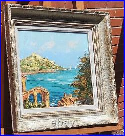 Tableau signée GIOVANI ROBERT Cote D AZUR Sainte Maxime Peinture huile sur toile