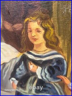 Tableau signée dans le goût de Diego Velázquez. Peinture huile sur toile