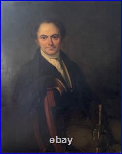 Tableaux Ancien, Grand Portrait D'un Gentleman Anglais Vers 1820 Tableaux Ancien, Grand Portrait D'un Gentleman Anglais Vers 1820