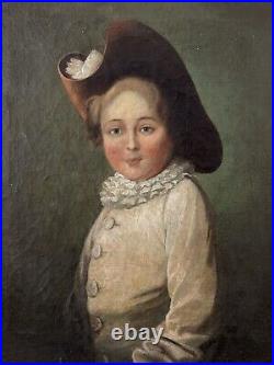 Tableaux Anciens, Portrait De Marie Jean Herault De Séchelles 18 ème