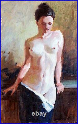 Thomas Wilson Peinture huile/ toile Jeune Femme Nue 2002