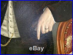 Très Grand Portrait d'homme Huile sur toile XIXème siècle époque Second Empire